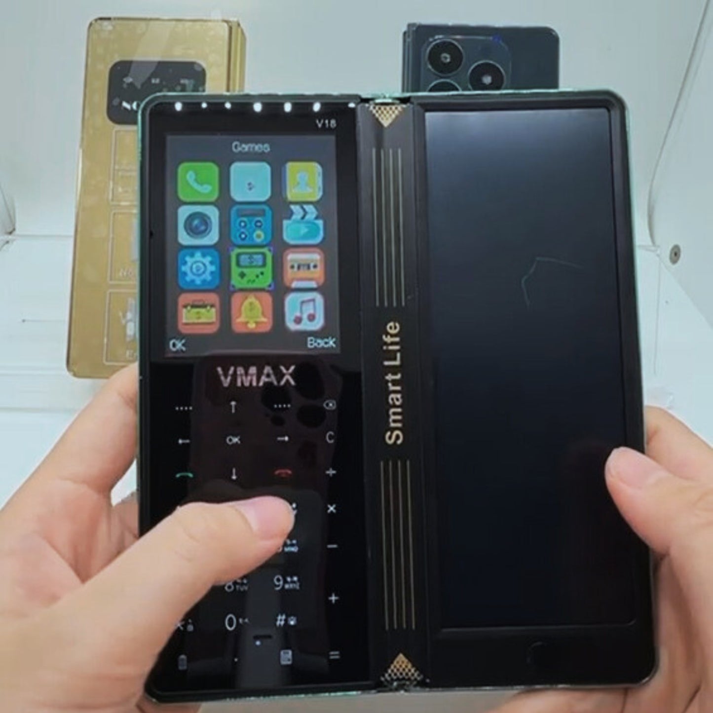 V18 Folding Phone Dual SIM with 1 Yr Warranty
