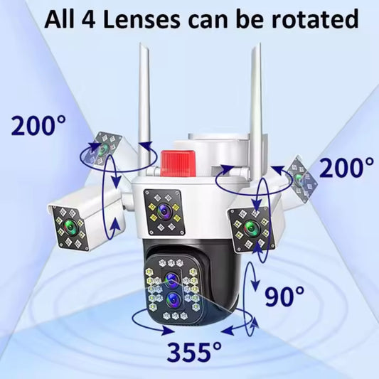 4 Lens Full HD Waterproof Color Night Vision WIFI Camera