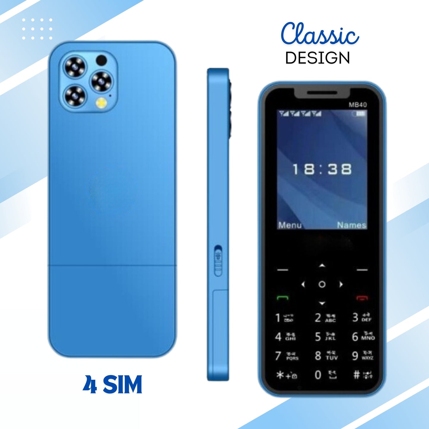 4-SIM Feature Phone with BIG Battery