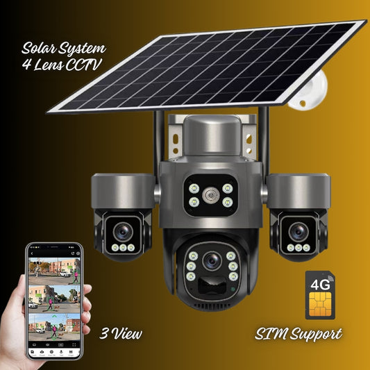 4G SIM Support 4 Lens 3 View Waterproof CCTV