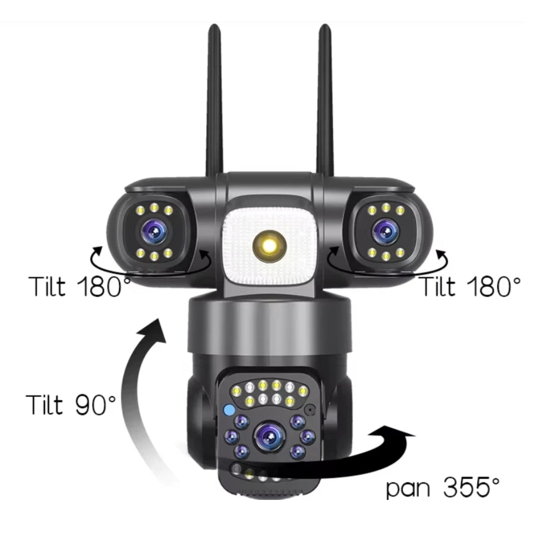 4G or WiFi 4 Lens 3 View 6 MP Color Night Vision CCTV