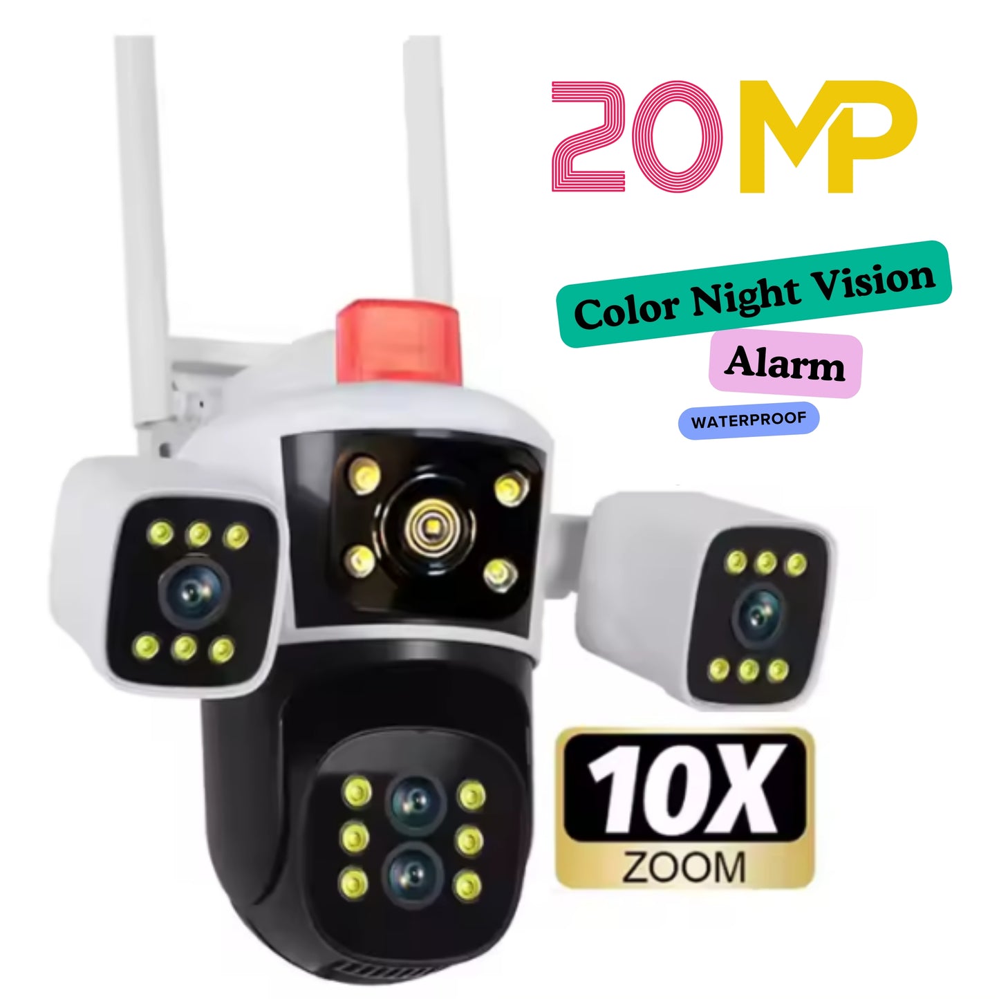 5 Lens 20MP Waterproof Color Night Vision WIFI Camera