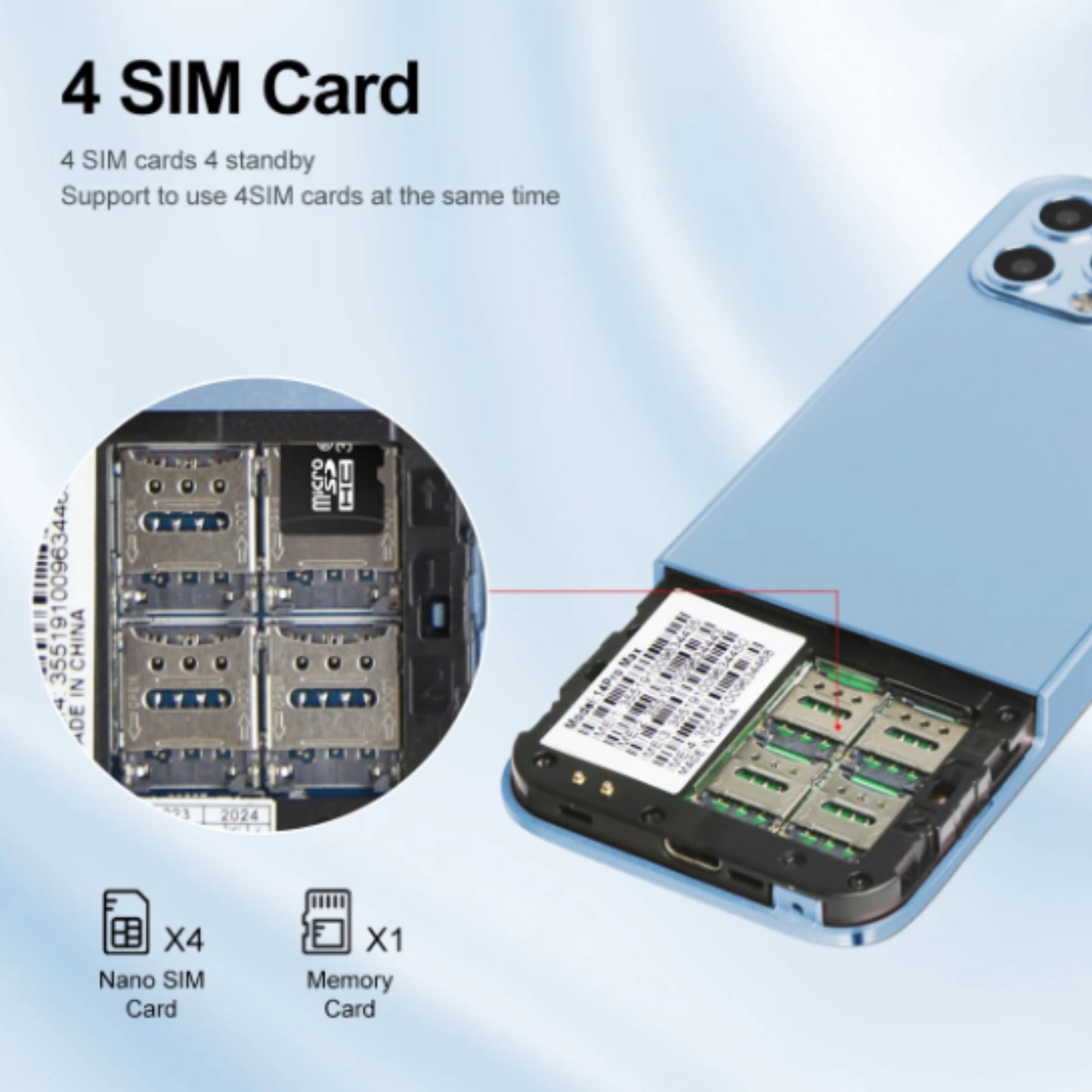 4-SIM Feature Phone with BIG Battery