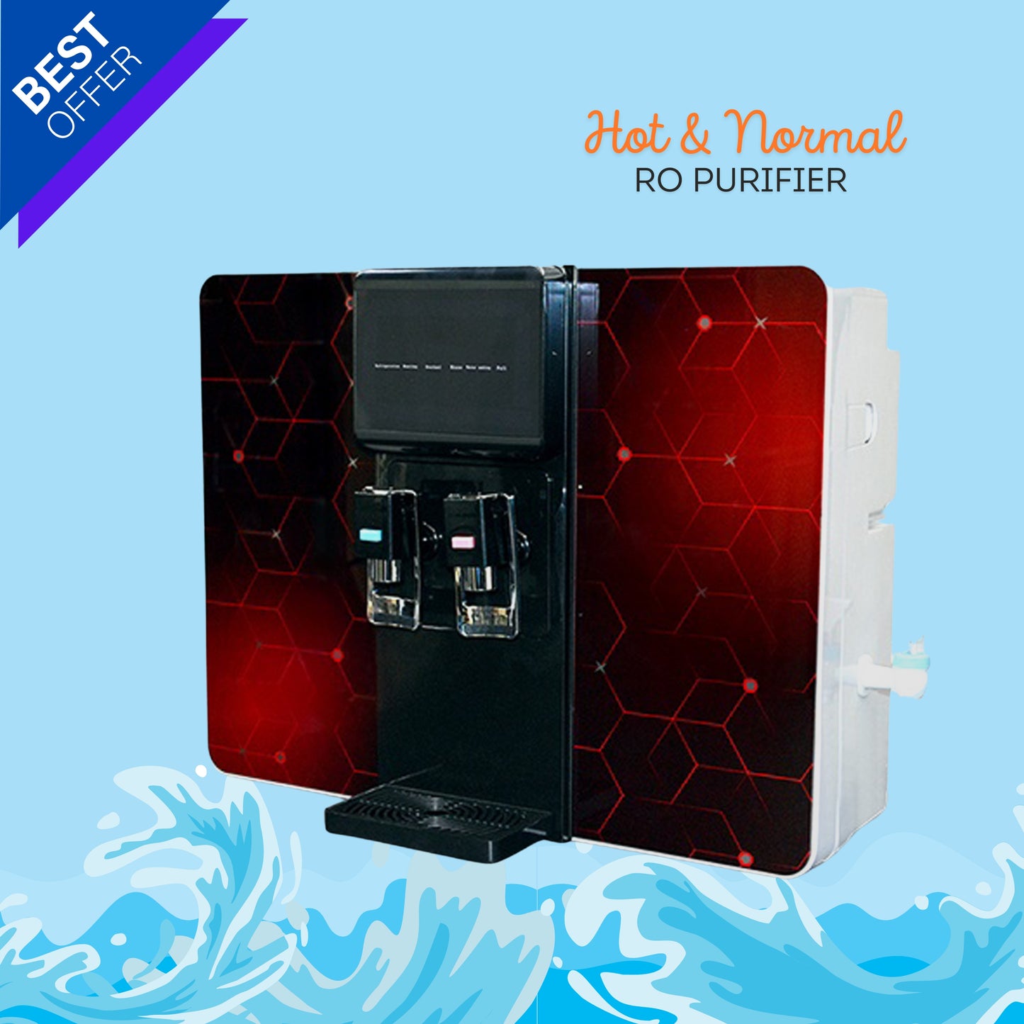 5 Stage Counter RO Purifier with Hot and Normal Water Supply