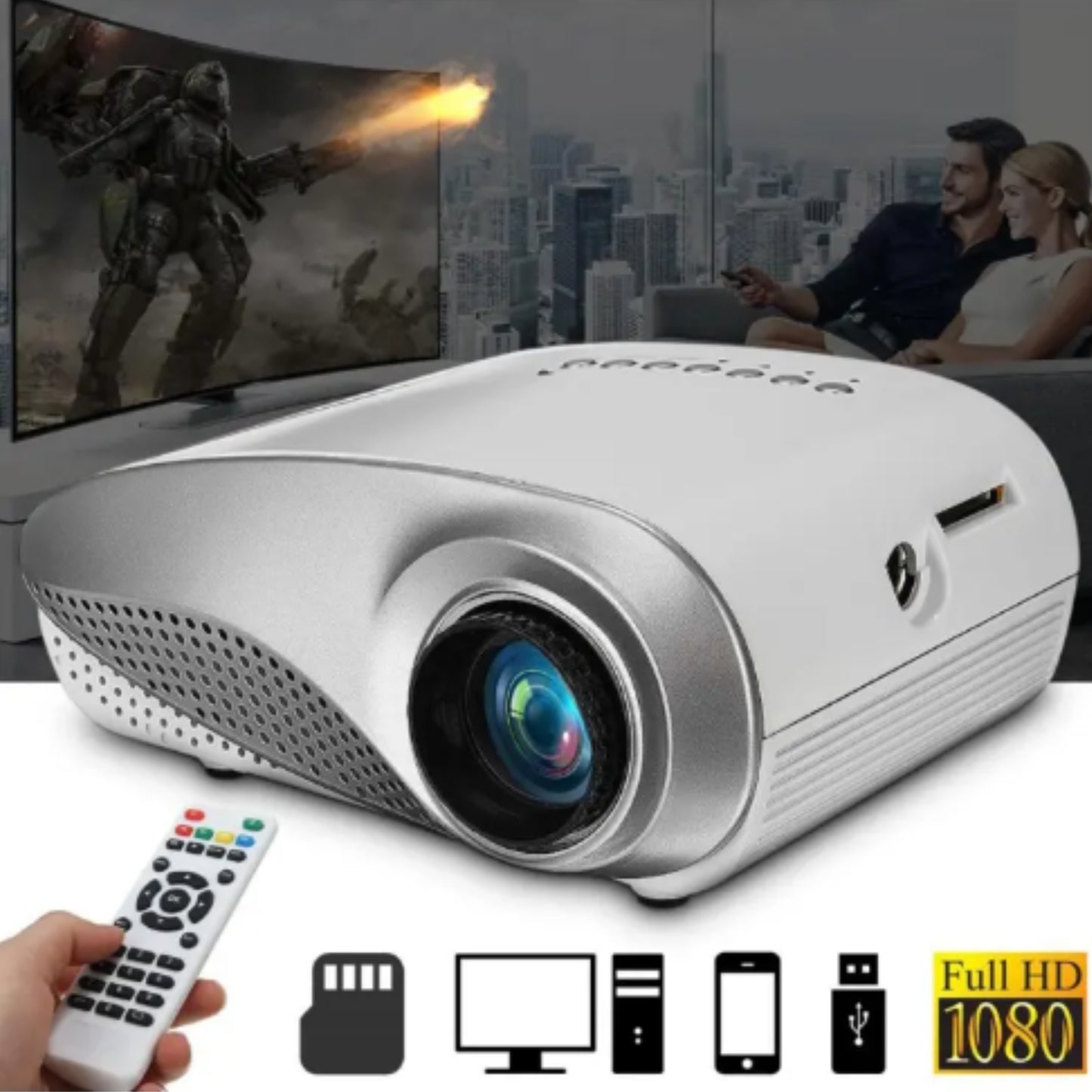 Multimedia Mini LED Projector up to 100 Inch Screen