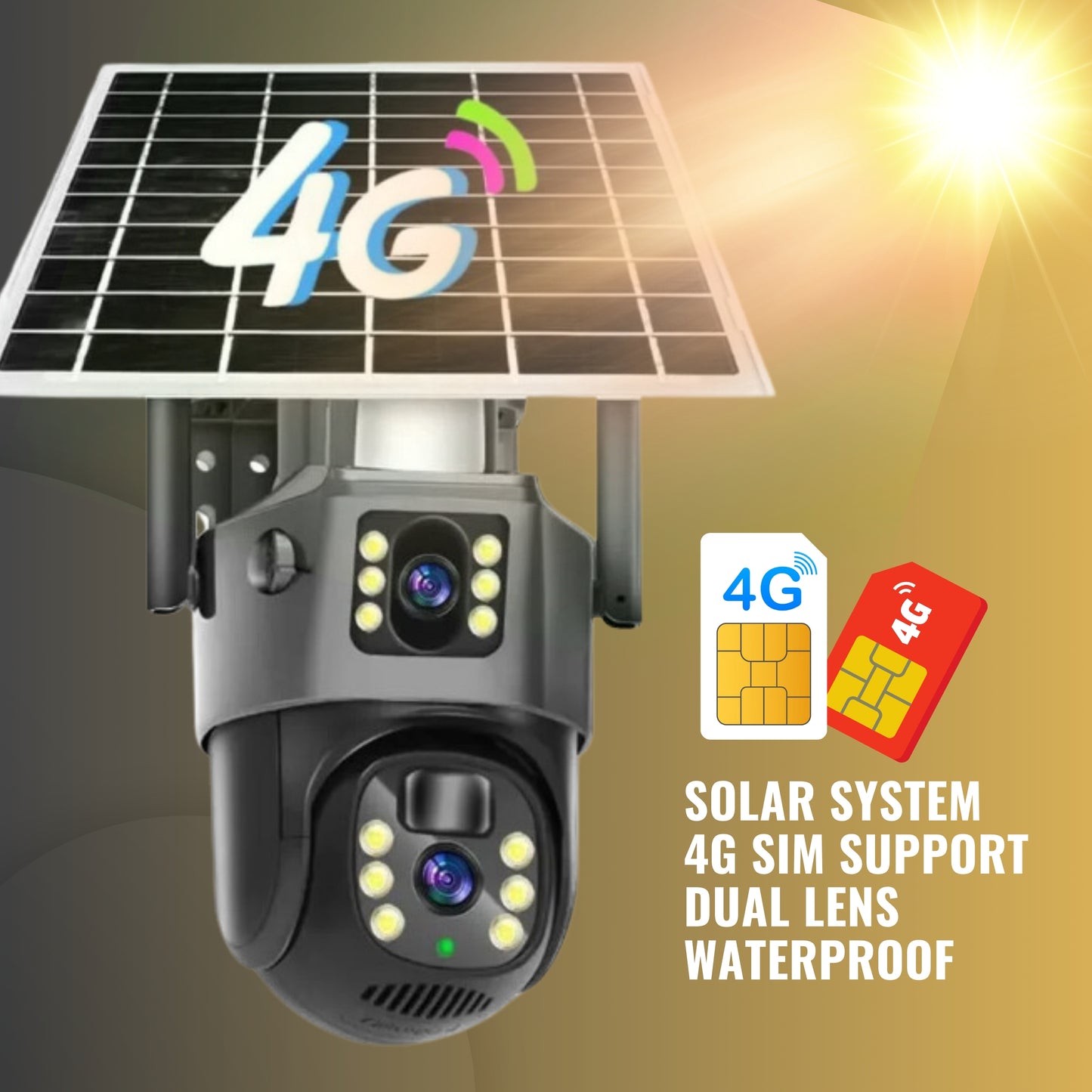 SOLAR 4G DUAL LENS PTZ NIGHT VISION CAMERA