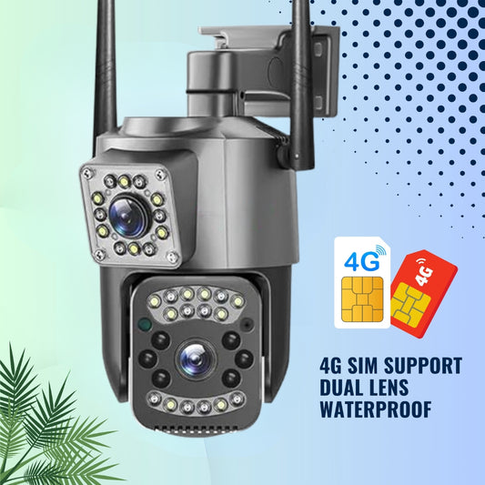 4G SIM Supported Dual Lens PTZ IP Camera Waterproof