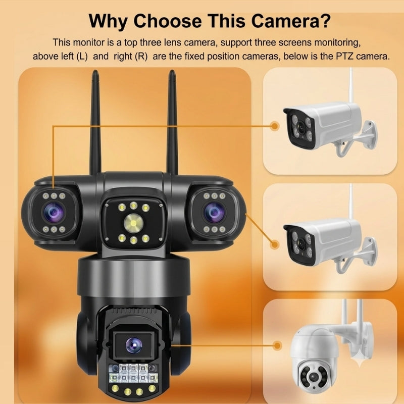 4G SIM support 3 View 9 MP Color Night Vision CCTV